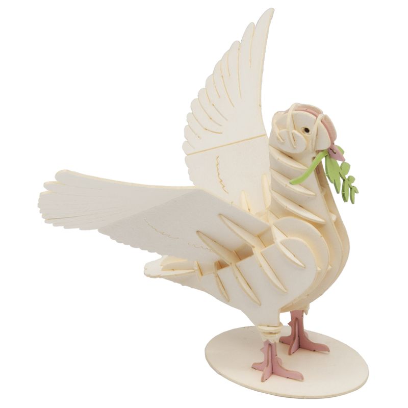 3D Modell weiße Taube, 3D Bausatz aus Spezialkarton, gelasert