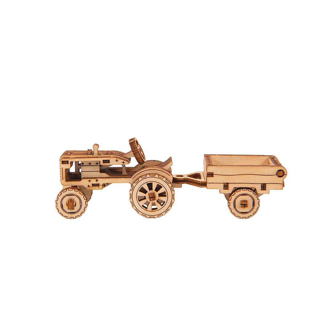 Wooden City Superfast, 3D Holzbausatz Work Horse 3 Classic Tractor + Trailer