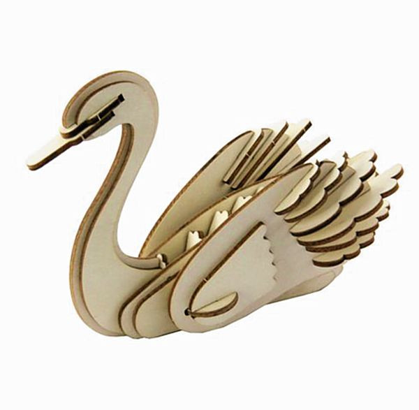 3D Hollzbausatz Schwan, lasercut